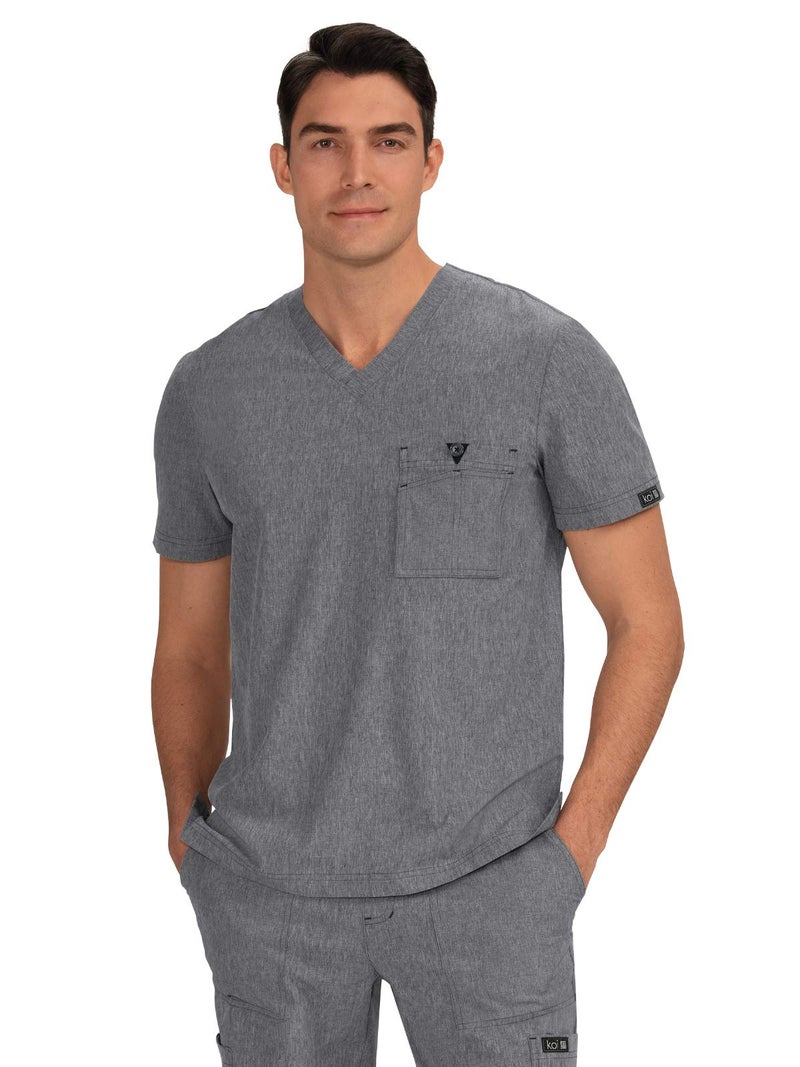KOI Basics for Men 668 Bryan Top (Heather Grey, Large) - Image 1